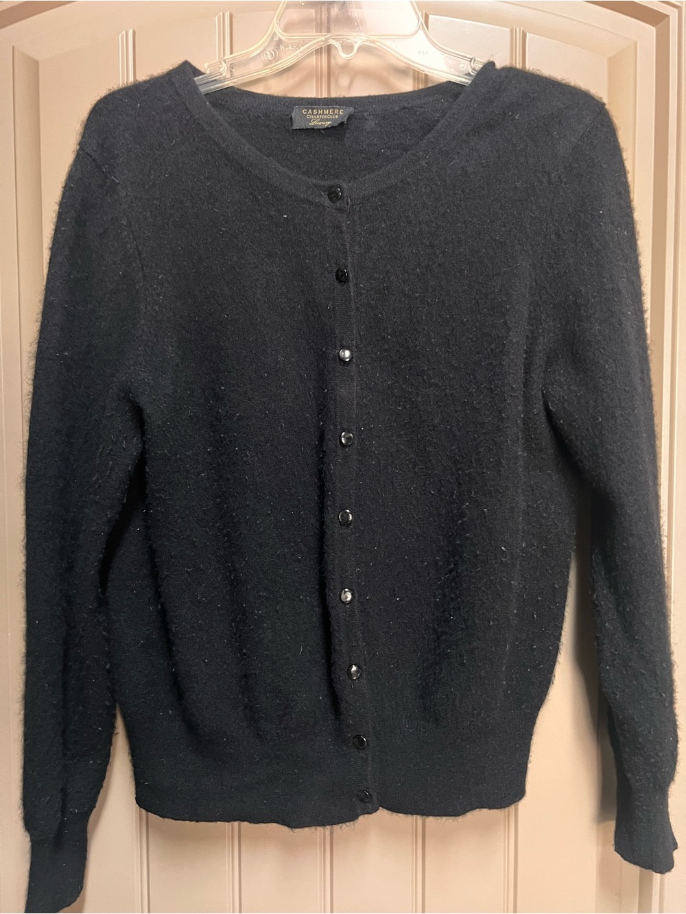 Charter Club Cashmere Black Button Front Cardigan Sweater Women’s M